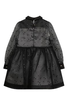 Детское платье ELIE SAAB JUNIOR черного цвета, арт. EFAB003 TS0612 | Фото 2 (Рукава: Длинные; Случай: Вечерний; Материал внешний: Синтетический материал, Хлопок; Материал сплава: Проставлено; Драгоценные камни: Проставлено; Материал подклада: Вискоза)