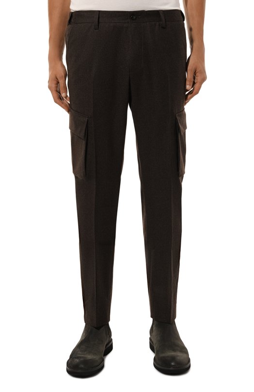 Шерстяные брюки-карго Corneliani 944L02-9418111 Коричневый  944L02-9418111 Фото 3