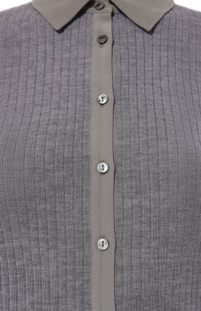 Кардиган из кашемира и шерсти AGNONA серого цвета по цене 168500 руб., арт. KD08018E/1V180LE, фото 5 Кардиган из кашемира и шерсти AGNONA, арт. KD08018E/1V180LE, фото 5