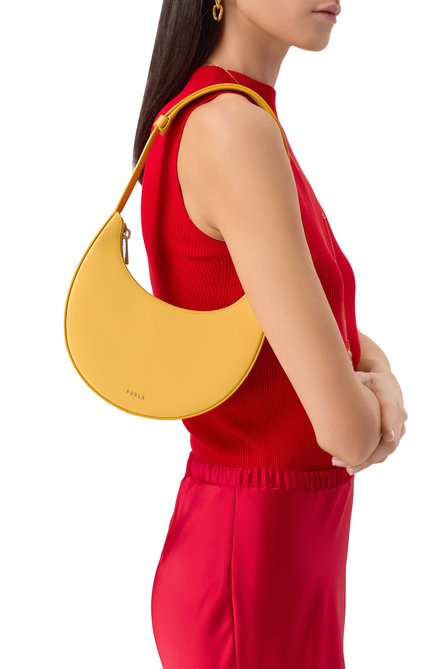 Женская сумка furla delizia mini FURLA желтого цвета, арт. WE00649/AX0733 | Фото 2 (Материал: Натуральная кожа, Текстиль; Материал сплава: Проставлено; Драгоценные камни: Проставлено; Размер: mini)