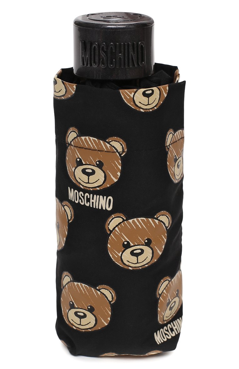 Женский складной зонт с принтом MOSCHINO черного цвета, арт. 8067-SUPERMINI | Фото 4 (Материал: Текстиль, Металл, Синтетический материал; Нос: Не проставлено)