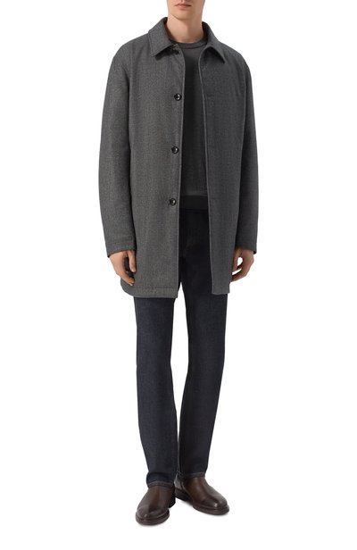 Шерстяное пальто CANALI темно-серого цвета по цене 122500 руб., арт. 010519UG/SG03555, фото 2 Шерстяное пальто CANALI, арт. 010519UG/SG03555, фото 2
