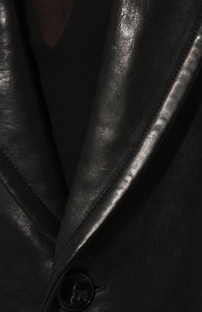 Кожаный плащ ANN DEMEULEMEESTER черного цвета по цене 455500 руб., арт. 2402-W-C025-L-LT137-099, фото 5 Кожаный плащ ANN DEMEULEMEESTER, арт. 2402-W-C025-L-LT137-099, фото 5