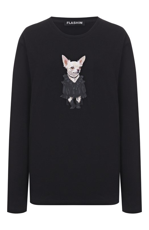 Хлопковый лонгслив Flashin FS26LSH Чёрный FS26LSH