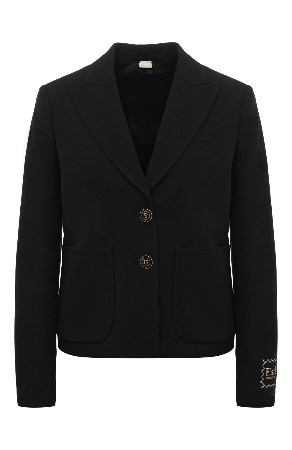 Жакет из шелка и шерсти GUCCI черного цвета по цене 285120 руб., арт. 657053 ZAD88, фото 1 Жакет из шелка и шерсти GUCCI, арт. 657053 ZAD88, фото 1