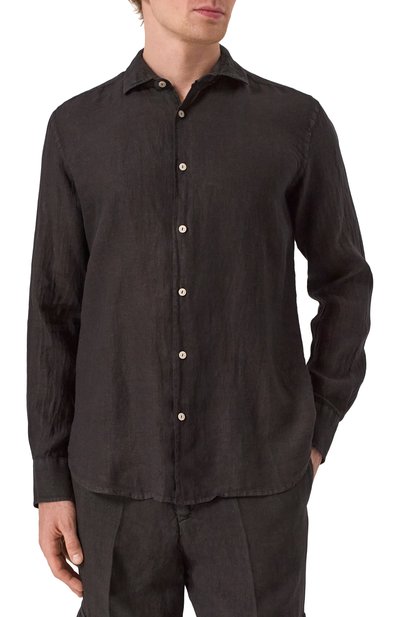 Льняная рубашка MC2 SAINT BARTH черного цвета по цене 19950 руб., арт. STBM/PAMPL0NA/03745F, фото 3 Льняная рубашка MC2 SAINT BARTH, арт. STBM/PAMPL0NA/03745F, фото 3