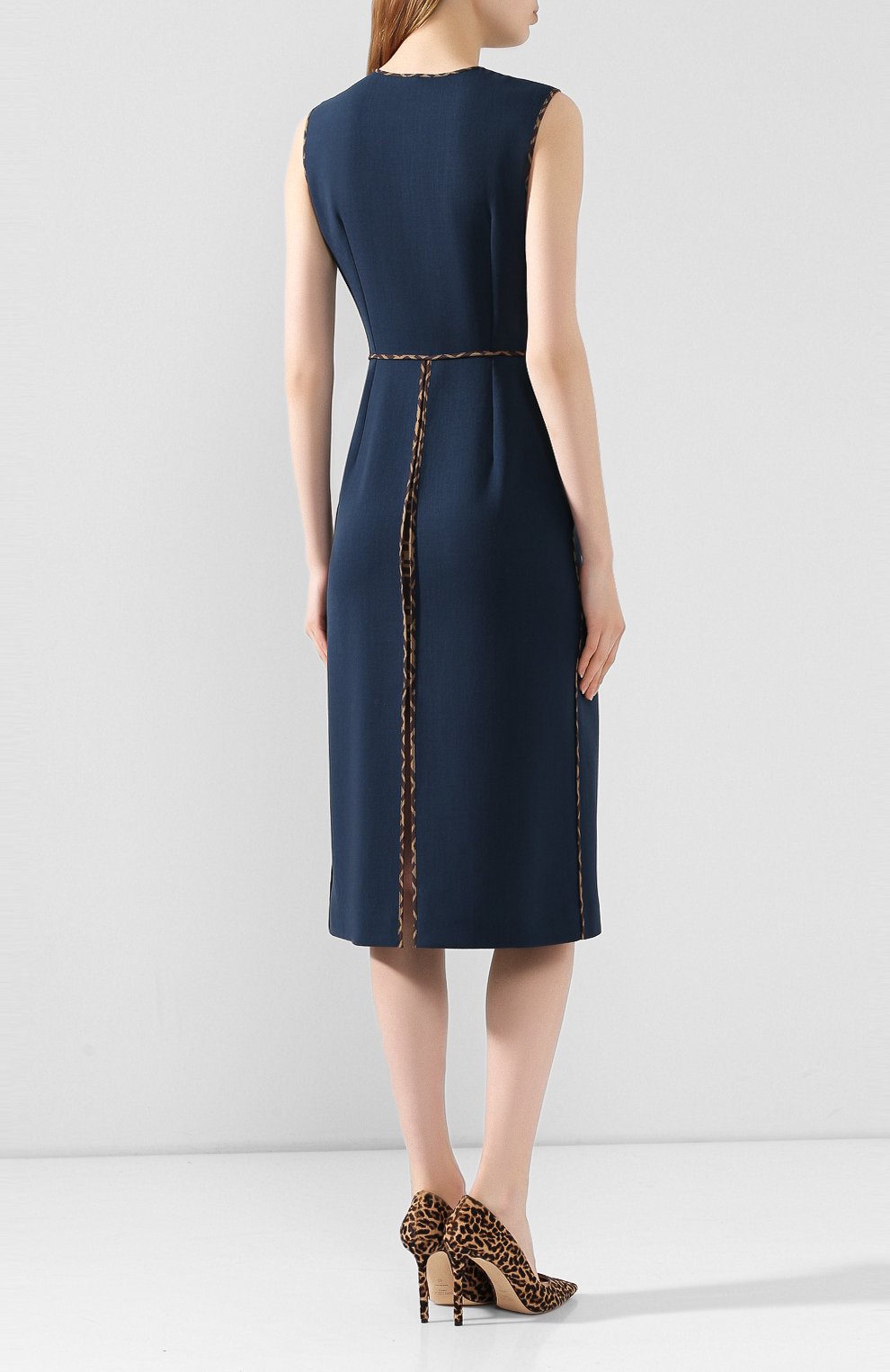 Платье из смеси шерсти и шелка FENDI, арт. FDA713 A5HP, фото 4