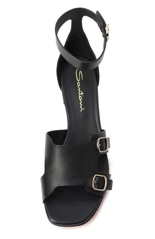 Кожаные босоножки Santoni WHVG71606HA2TLGA Чёрный  WHVG71606HA2TLGA Фото 6
