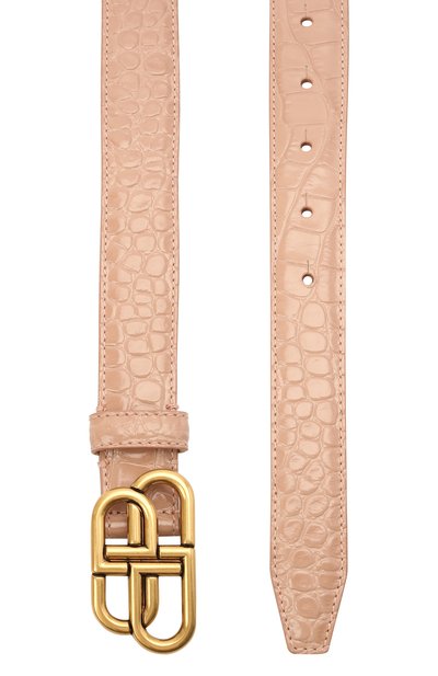 Кожаный ремень bb BALENCIAGA светло-бежевого цвета по цене 35400 руб., арт. 581690/2UD74, фото 2 Кожаный ремень bb BALENCIAGA, арт. 581690/2UD74, фото 2