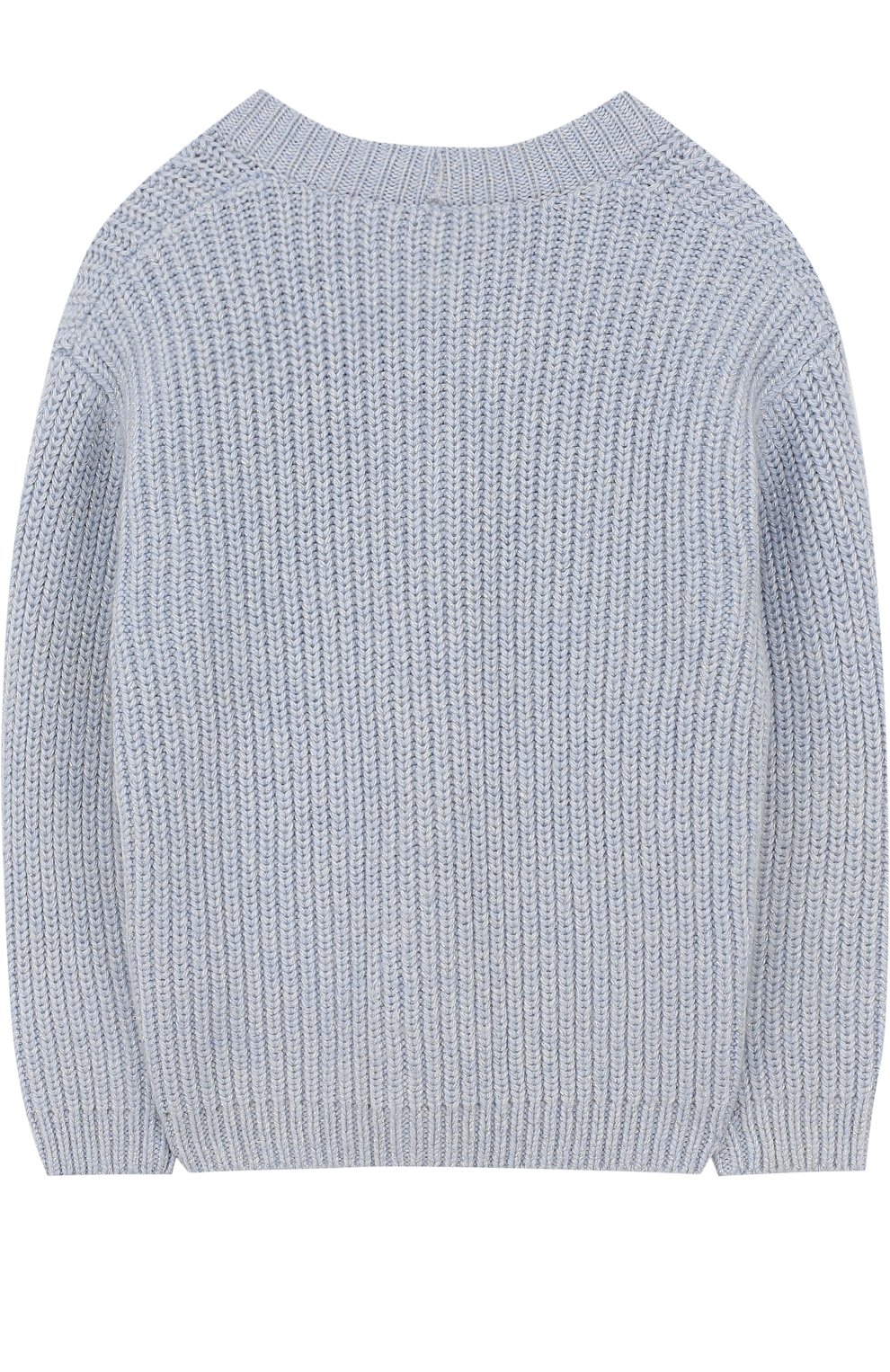 Кардиган крупной вязки на пуговицах с пайетками ARMANI JUNIOR голубого цвета по цене 19950 руб., арт. 6Y3E74/3MFGZ/4A-10A, фото 2 Кардиган крупной вязки на пуговицах с пайетками ARMANI JUNIOR, арт. 6Y3E74/3MFGZ/4A-10A, фото 2