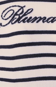 Женский шерстяной свитер BLUMARINE кремвого цвета, арт. P522M536W | Фото 6 (Драгоценные камни: Проставлено; Рукава: Длинные; Длина (для топов): Стандартные; Материал внешний: Шерсть; Материал сплава: Проставлено; Женское Кросс-КТ: Свитер-одежда; Стили: Кэжуэл)