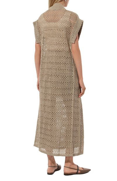 Кардиган изо льна и шелка BRUNELLO CUCINELLI, арт. MRA581106, фото 4