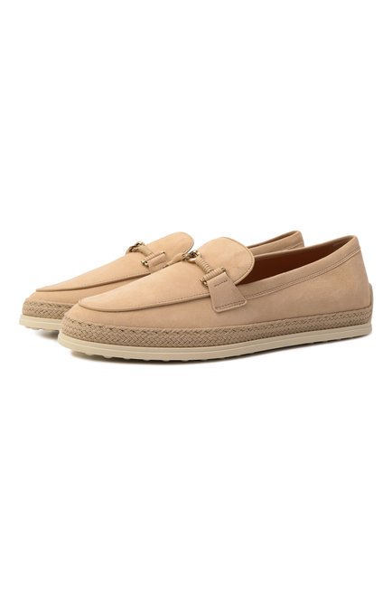 Женские замшевые лоферы TOD’S бежевого цвета, арт. XXW92K0HZ00/D8W | Фото 1 (Материал внутренний: Натуральная кожа; Материал сплава: Проставлено; Драгоценные камни: Проставлено; Подошва: Платформа; Материал внешний: Натуральная кожа)