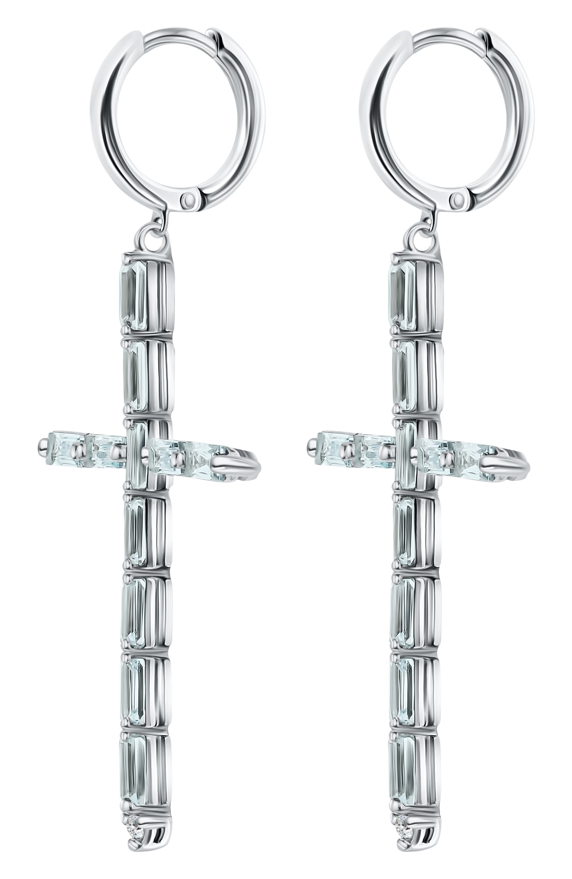 Серьги-кресты с голубым топазом MOONKA голубого цвета по цене 25500 руб., арт. ec-erc-tpz, фото 3 Серьги-кресты с голубым топазом MOONKA, арт. ec-erc-tpz, фото 3