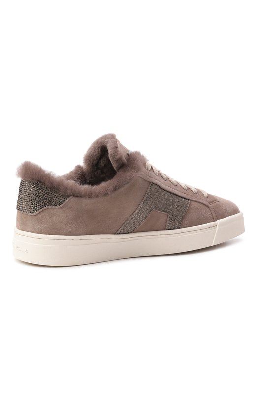Замшевые кеды Santoni WBGG61421PNNPSXS Бежевый  WBGG61421PNNPSXS Фото 5