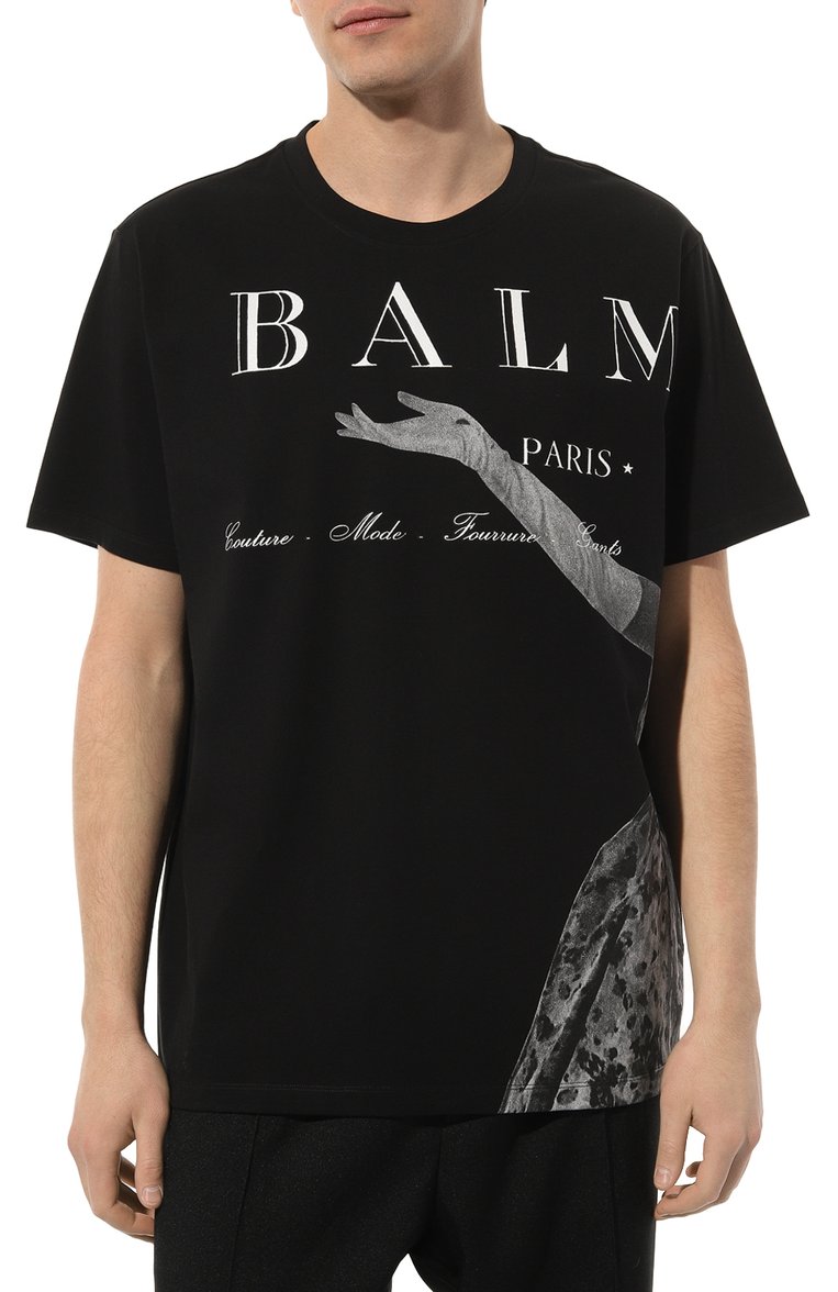 Хлопковая футболка BALMAIN, арт. BH0EG010/GD17, фото 3