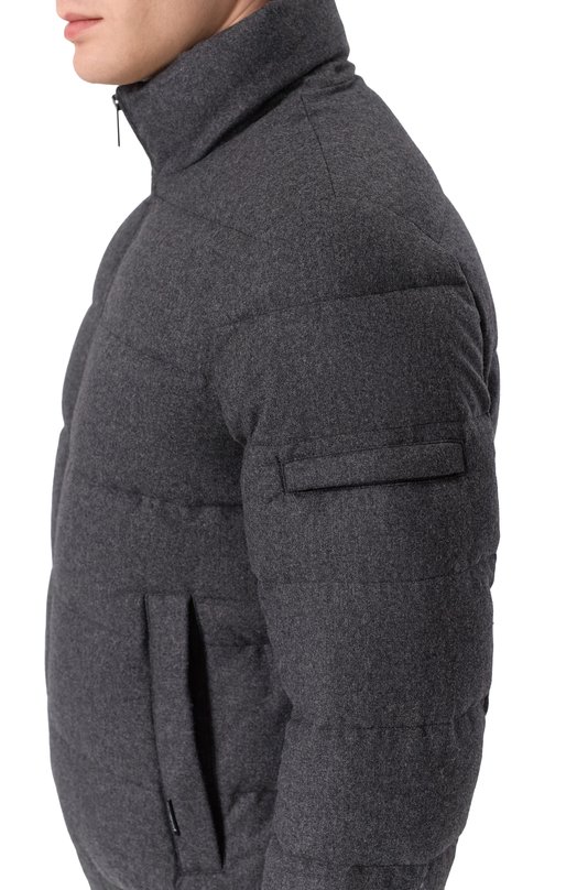 Пуховый бомбер Hetrego 8P521/LE0NARD Серый  8P521/LE0NARD Фото 5