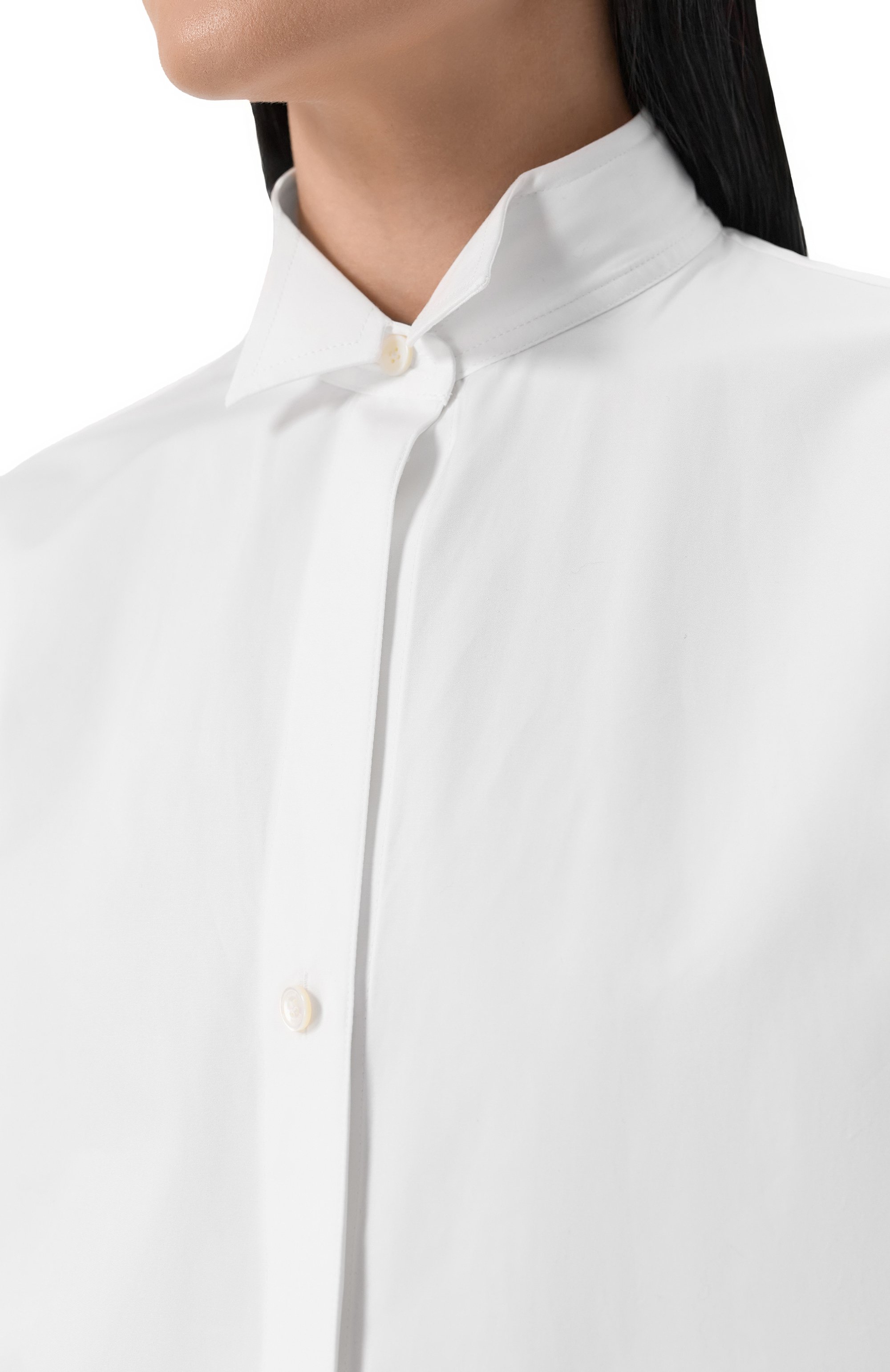 Хлопковая рубашка TOTEME белого цвета по цене 59200 руб., арт. 251-WRT4291-FB0342, фото 5 Хлопковая рубашка TOTEME, арт. 251-WRT4291-FB0342, фото 5