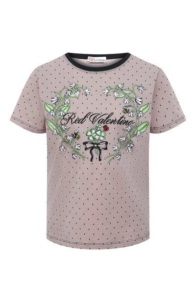 Женская хлопковая футболка REDVALENTINO, арт. VR3MG08X/5PR