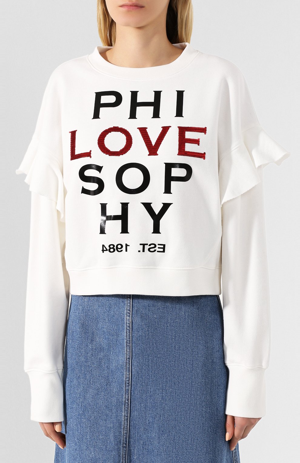 Хлопковый свитшот PHILOSOPHY DI LORENZO SERAFINI, арт. A1705/747, фото 3