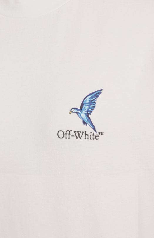 Хлопковая футболка Off-White 0WAA089S25JER004 Белый  0WAA089S25JER004 Фото 6