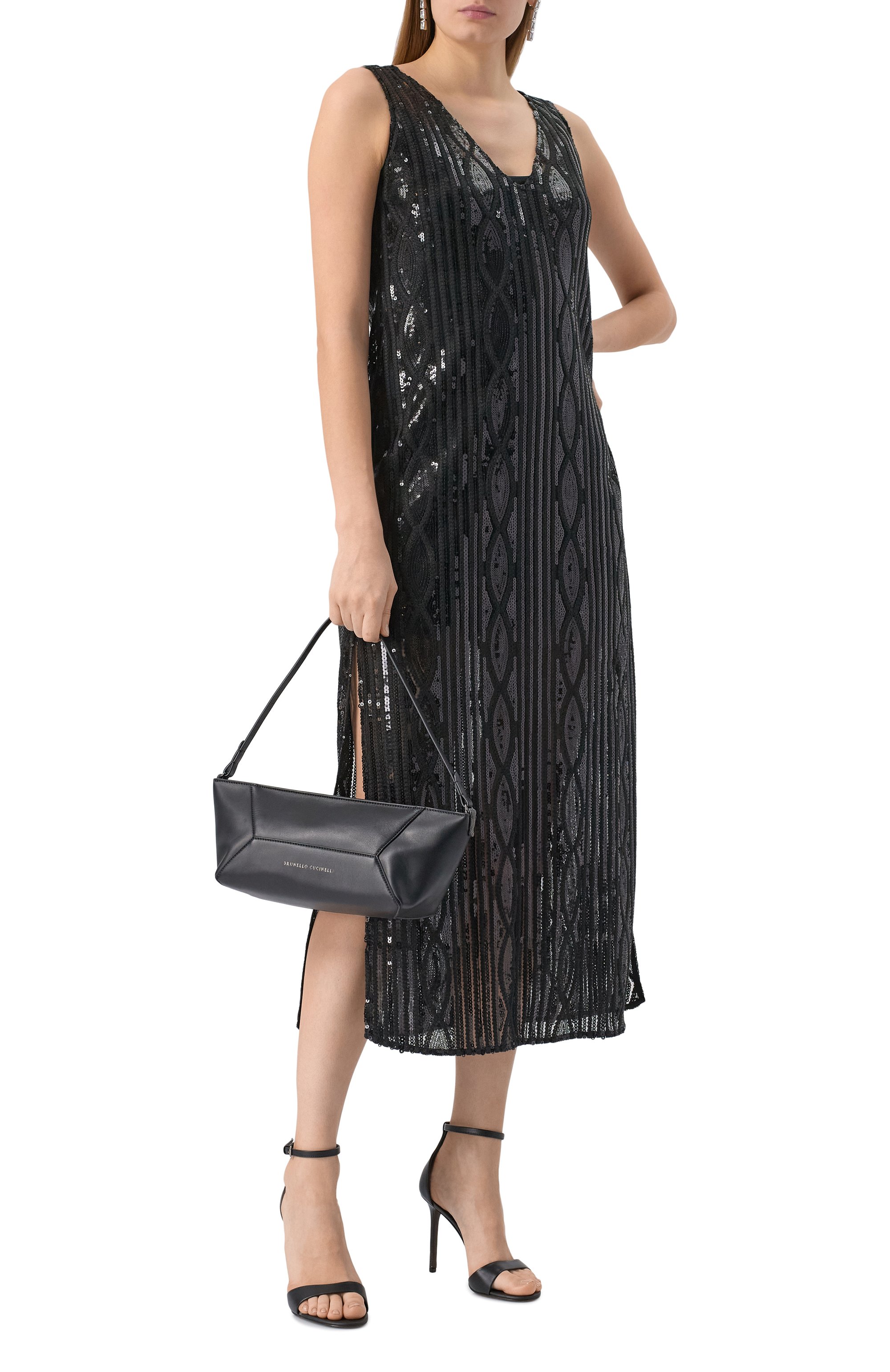 Платье с отделкой пайетками KITON, арт. D59326K0991E01, фото 2