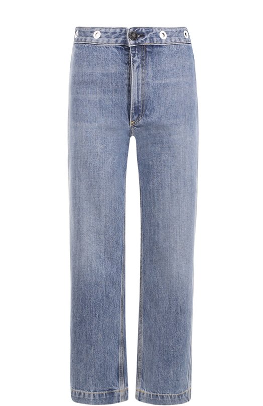 

Укороченные джинсы прямого кроя с потертостями Rag and Bone, Голубой