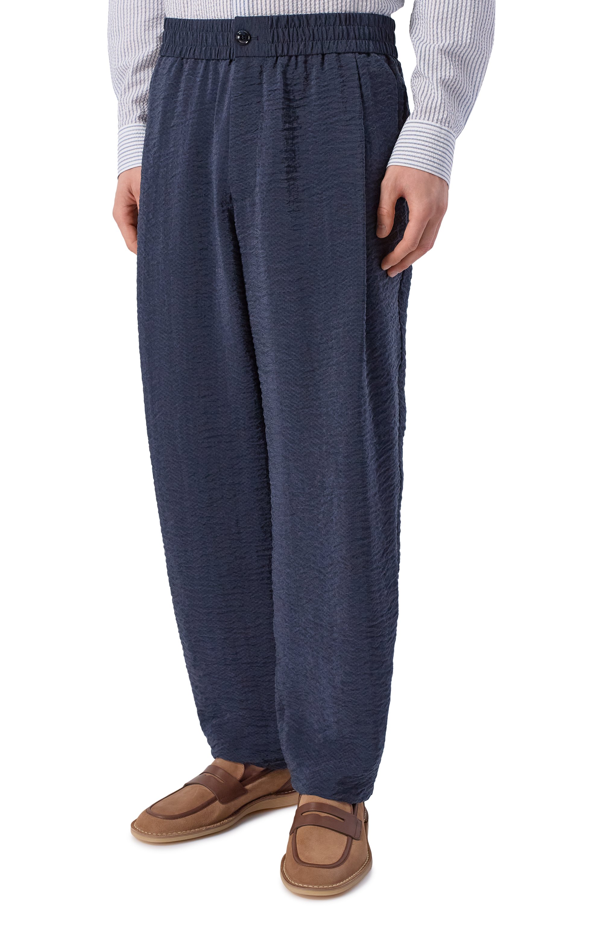 Брюки GIORGIO ARMANI темно-синего цвета по цене 184500 руб., арт. GM001744/TE23168, фото 3 Брюки GIORGIO ARMANI, арт. GM001744/TE23168, фото 3