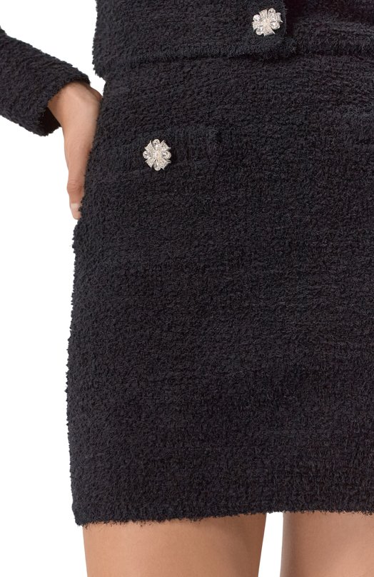 Твидовая юбка self-portrait RS26220SKB Чёрный  RS26220SKB Фото 5
