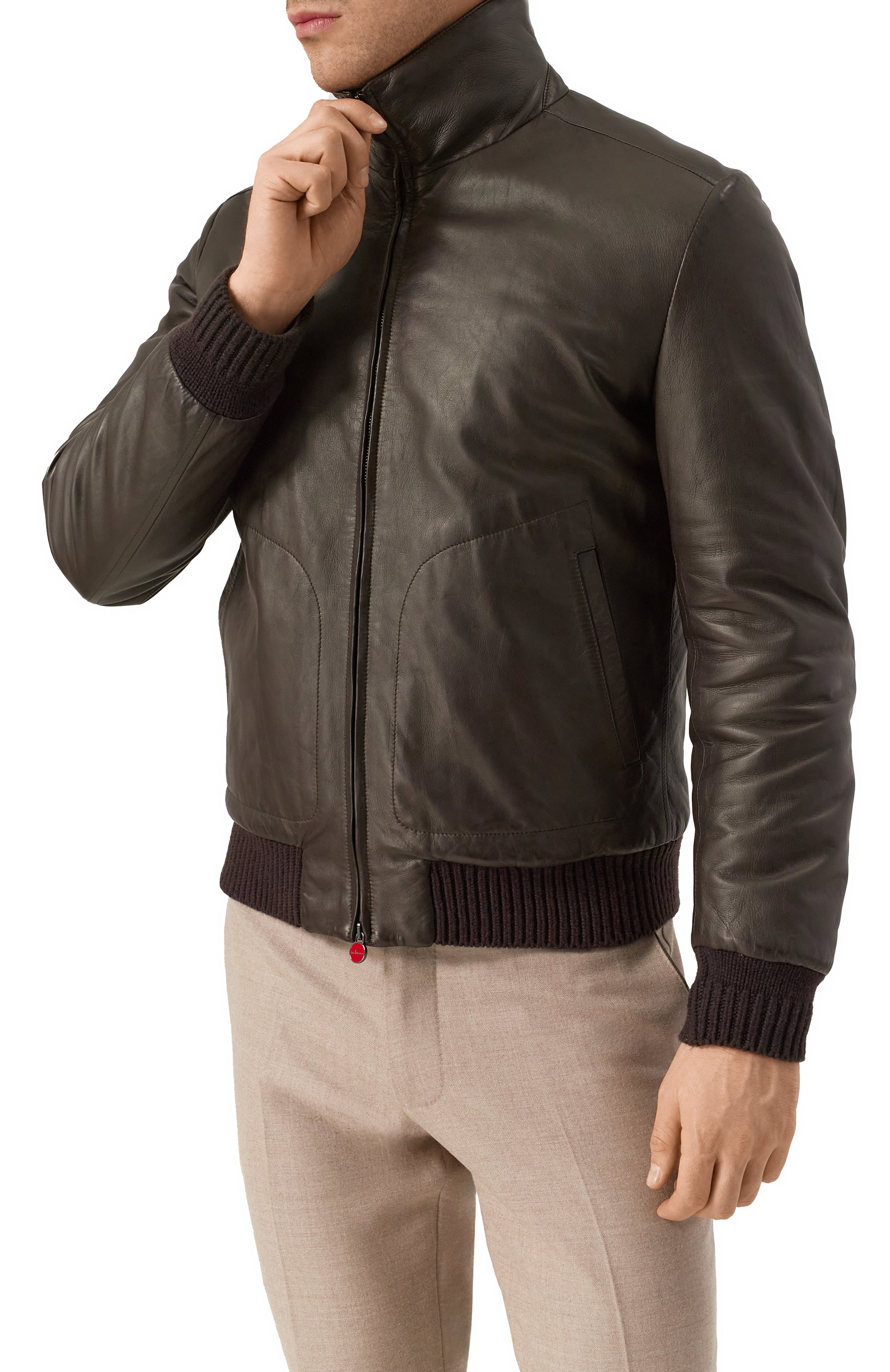 Кожаный бомбер KITON, арт. UW1935V0423F10, фото 3