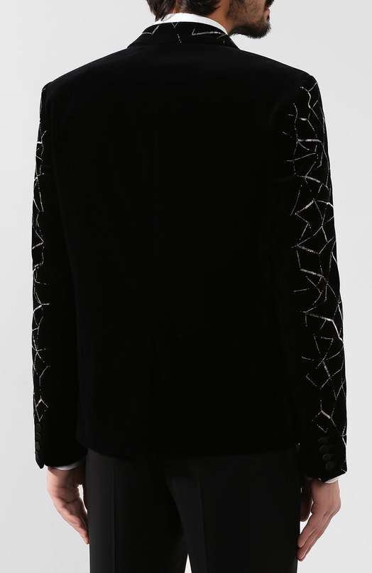 Хлопковый пиджак Saint Laurent Чёрный, фото 4