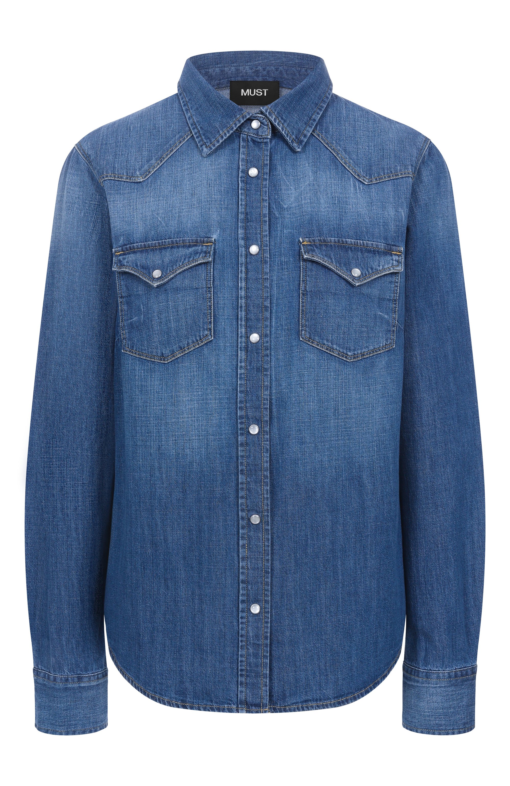 Джинсовая рубашка MVST синего цвета по цене 81900 руб., арт. C0DY/B059, фото 1 Джинсовая рубашка MVST, арт. C0DY/B059, фото 1