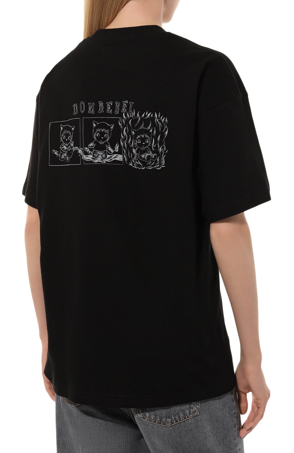 Хлопковая футболка DOMREBEL черного цвета по цене 15400 руб., арт. DESTR0Y/T-SHIRT, фото 4 Хлопковая футболка DOMREBEL, арт. DESTR0Y/T-SHIRT, фото 4