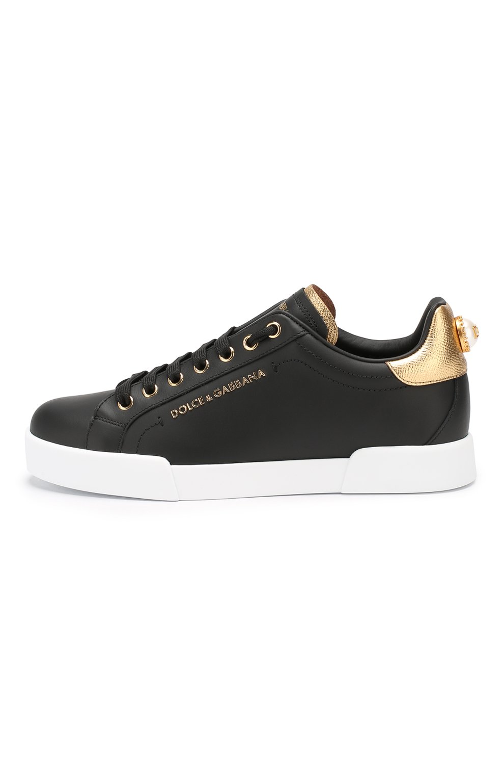 Кожаные кеды portofino DOLCE & GABBANA черного цвета по цене 89950 руб., арт. CK1602/AN298, фото 3 Кожаные кеды portofino DOLCE & GABBANA, арт. CK1602/AN298, фото 3