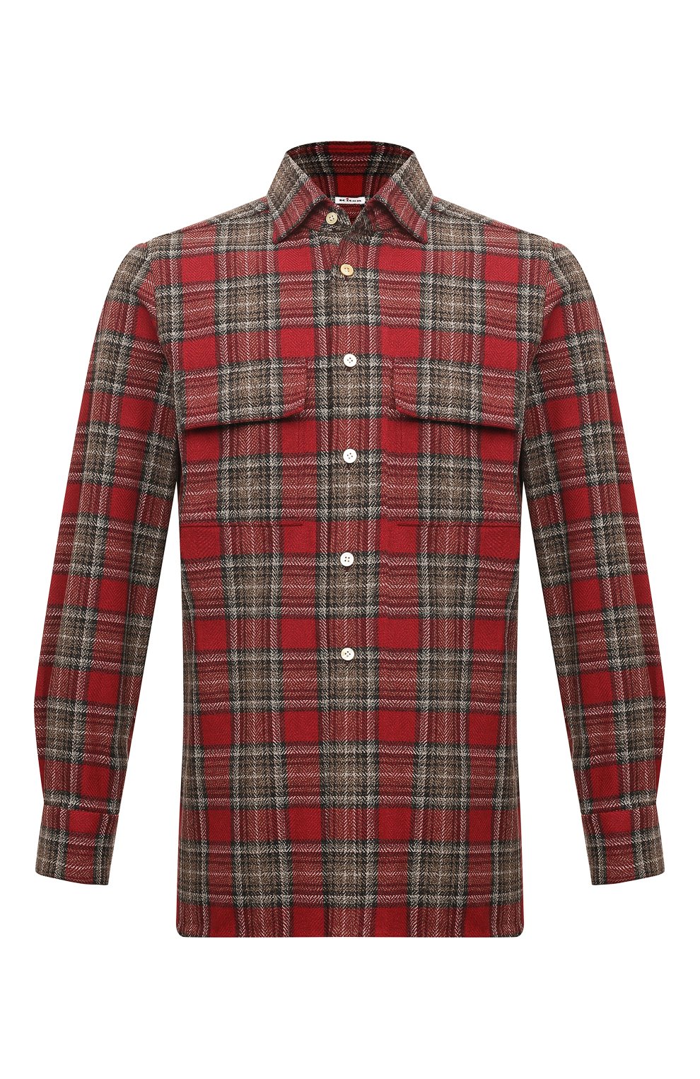 Хлопковая рубашка KITON красного цвета по цене 93700 руб., арт. UCRRLH0861302, фото 1 Хлопковая рубашка KITON, арт. UCRRLH0861302, фото 1