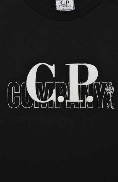 Хлопковая футболка C.P. COMPANY черного цвета по цене 8570 руб., арт. 13CKTS035C-006259W, фото 3 Хлопковая футболка C.P. COMPANY, арт. 13CKTS035C-006259W, фото 3