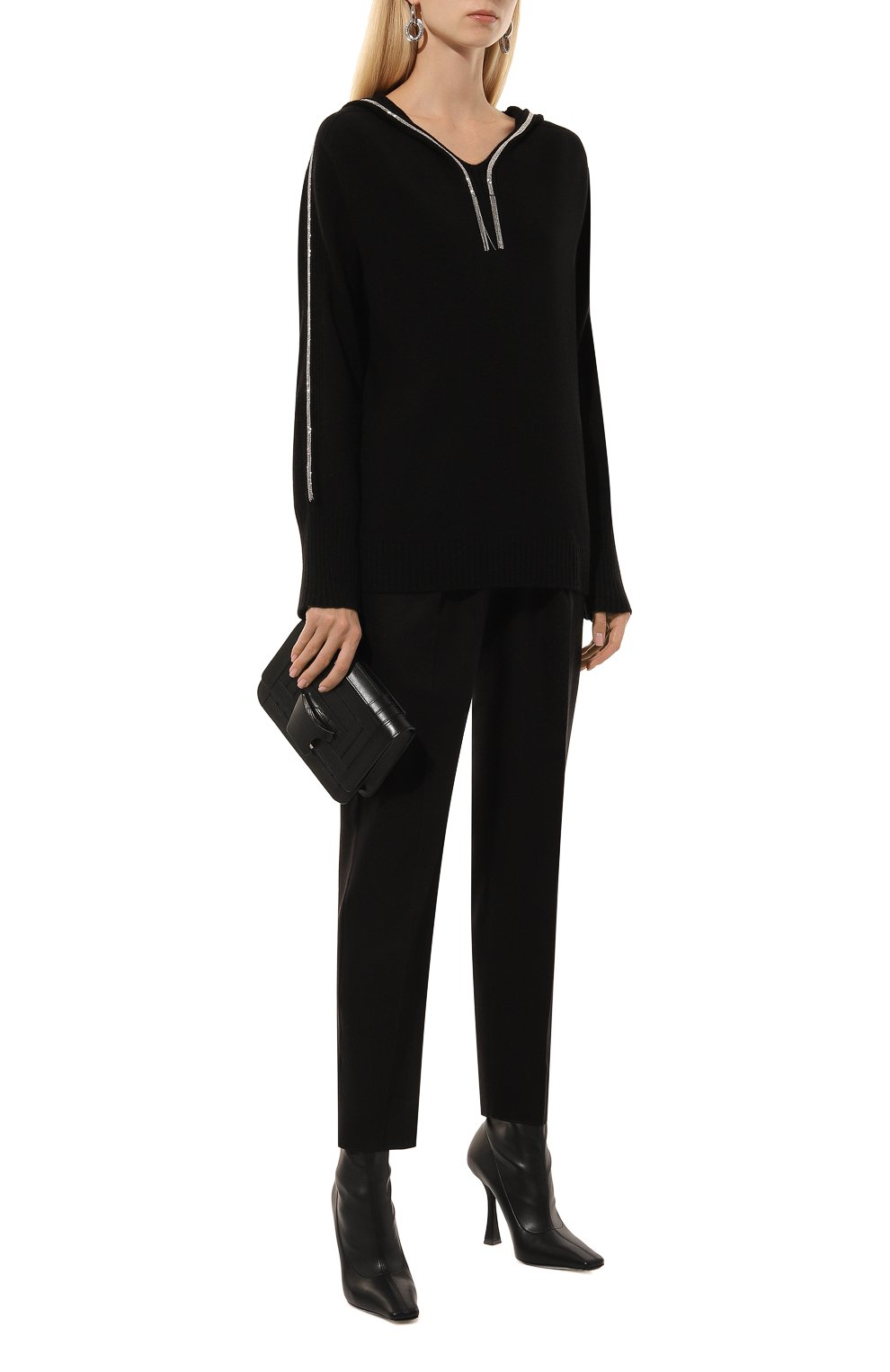 Шерстяные брюки AGNONA черного цвета по цене 147500 руб., арт. T70713E/U3030E, фото 2 Шерстяные брюки AGNONA, арт. T70713E/U3030E, фото 2