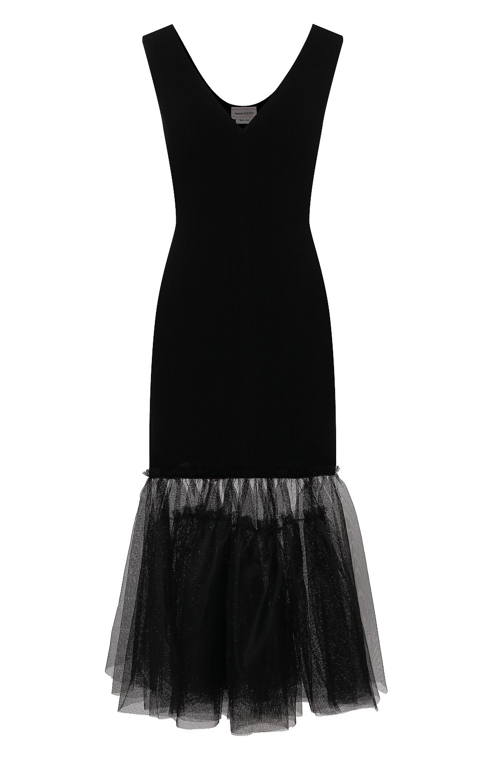 Платье из вискозы ALEXANDER MCQUEEN черного цвета по цене 323500 руб., арт. 659529/Q1AUJ, фото 1 Платье из вискозы ALEXANDER MCQUEEN, арт. 659529/Q1AUJ, фото 1