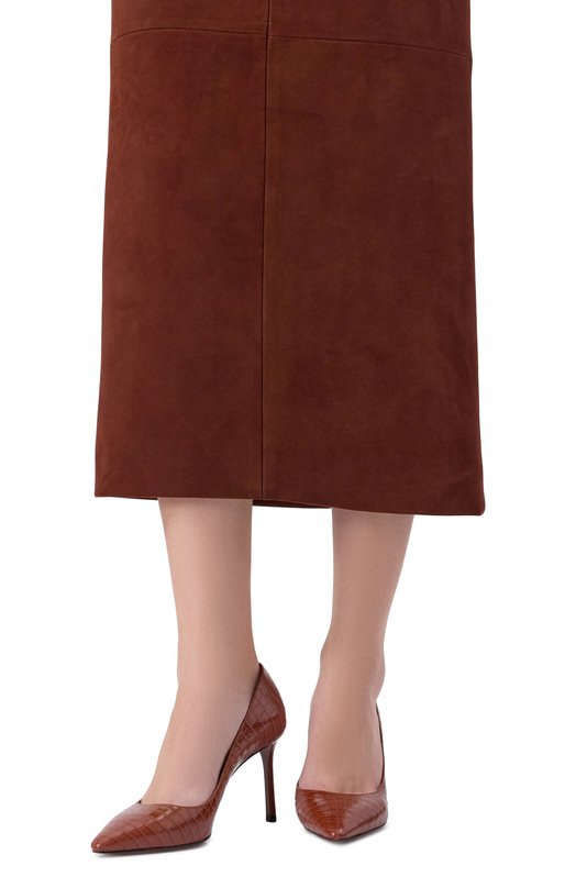 Кожаные туфли Romy 85 Jimmy Choo R0MY 85/CCL Коричневый  R0MY 85/CCL Фото 2