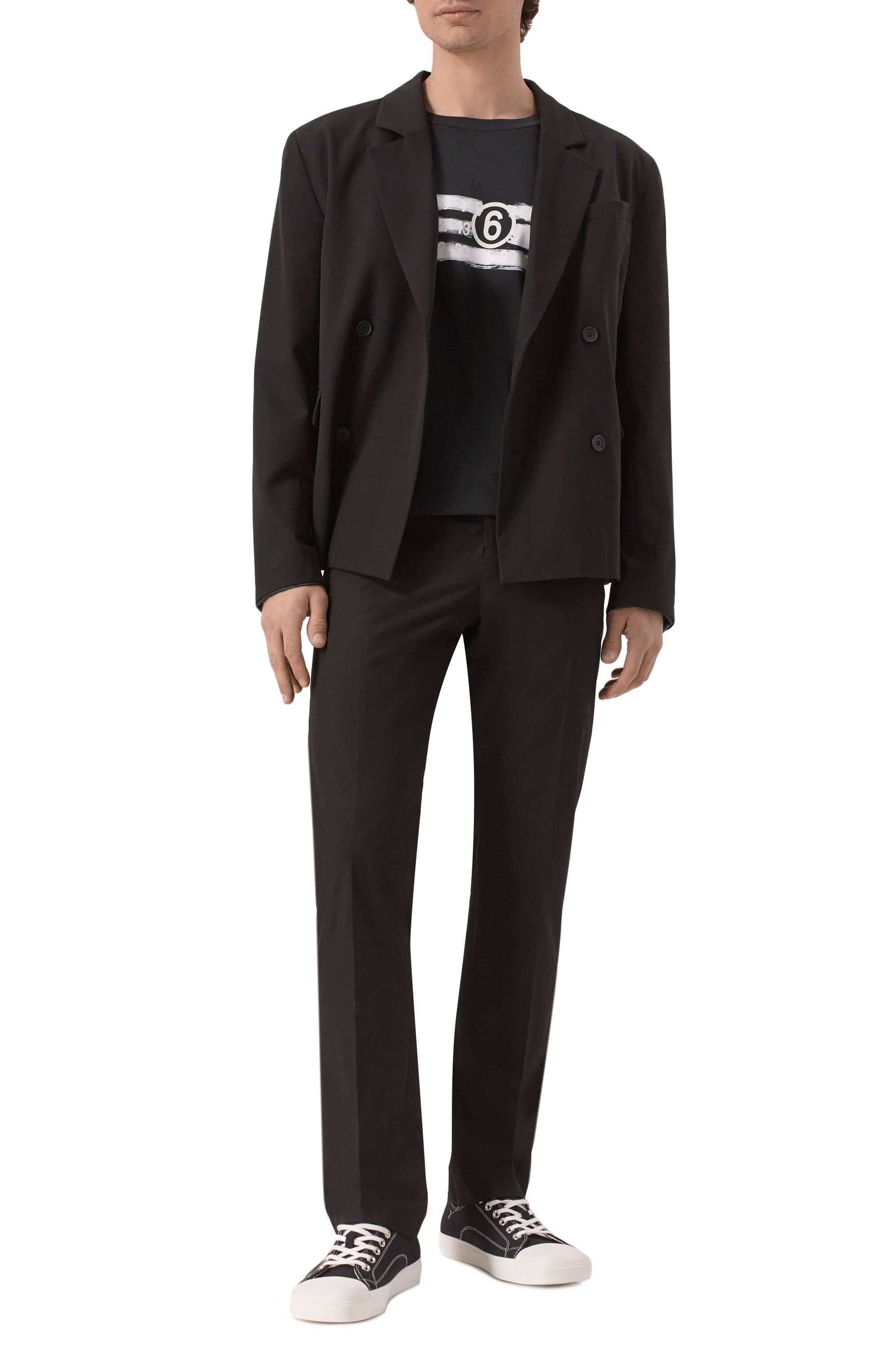 Хлопковая футболка MM6 черного цвета по цене 30950 руб., арт. SH2GC0023/M20115, фото 2 Хлопковая футболка MM6, арт. SH2GC0023/M20115, фото 2