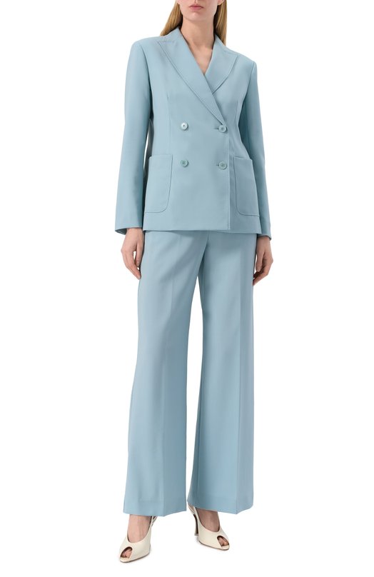 Шерстяной жакет Weekend Max Mara NERV0S0 Голубой  NERV0S0 Фото 2