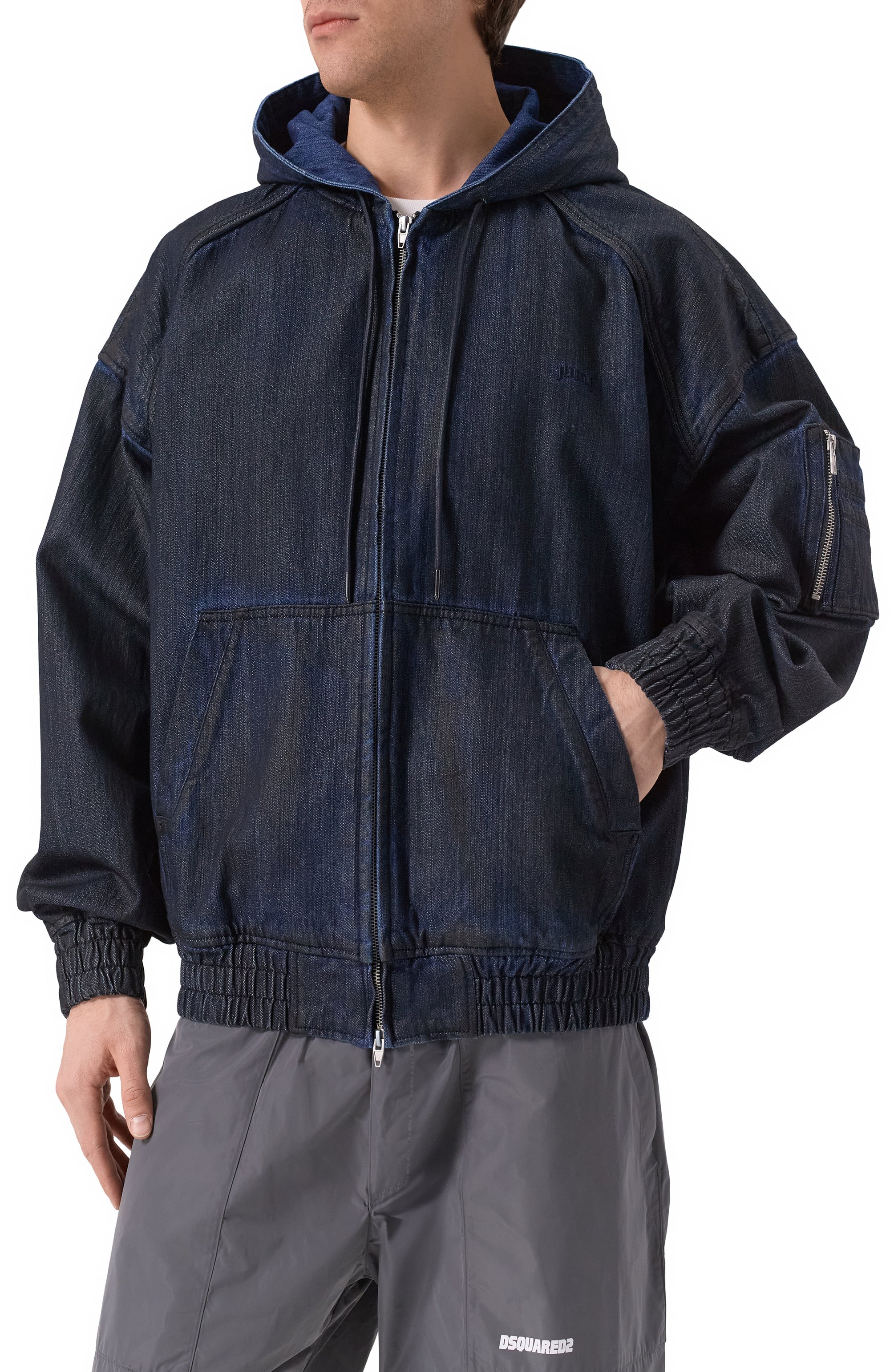 Джинсовый бомбер JUUN.J темно-синего цвета по цене 108500 руб., арт. JC5241P08P, фото 3 Джинсовый бомбер JUUN.J, арт. JC5241P08P, фото 3