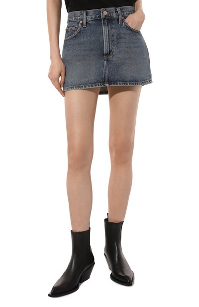 Джинсовая юбка AGOLDE синего цвета по цене 35150 руб., арт. A3061B1206, фото 3 Джинсовая юбка AGOLDE, арт. A3061B1206, фото 3