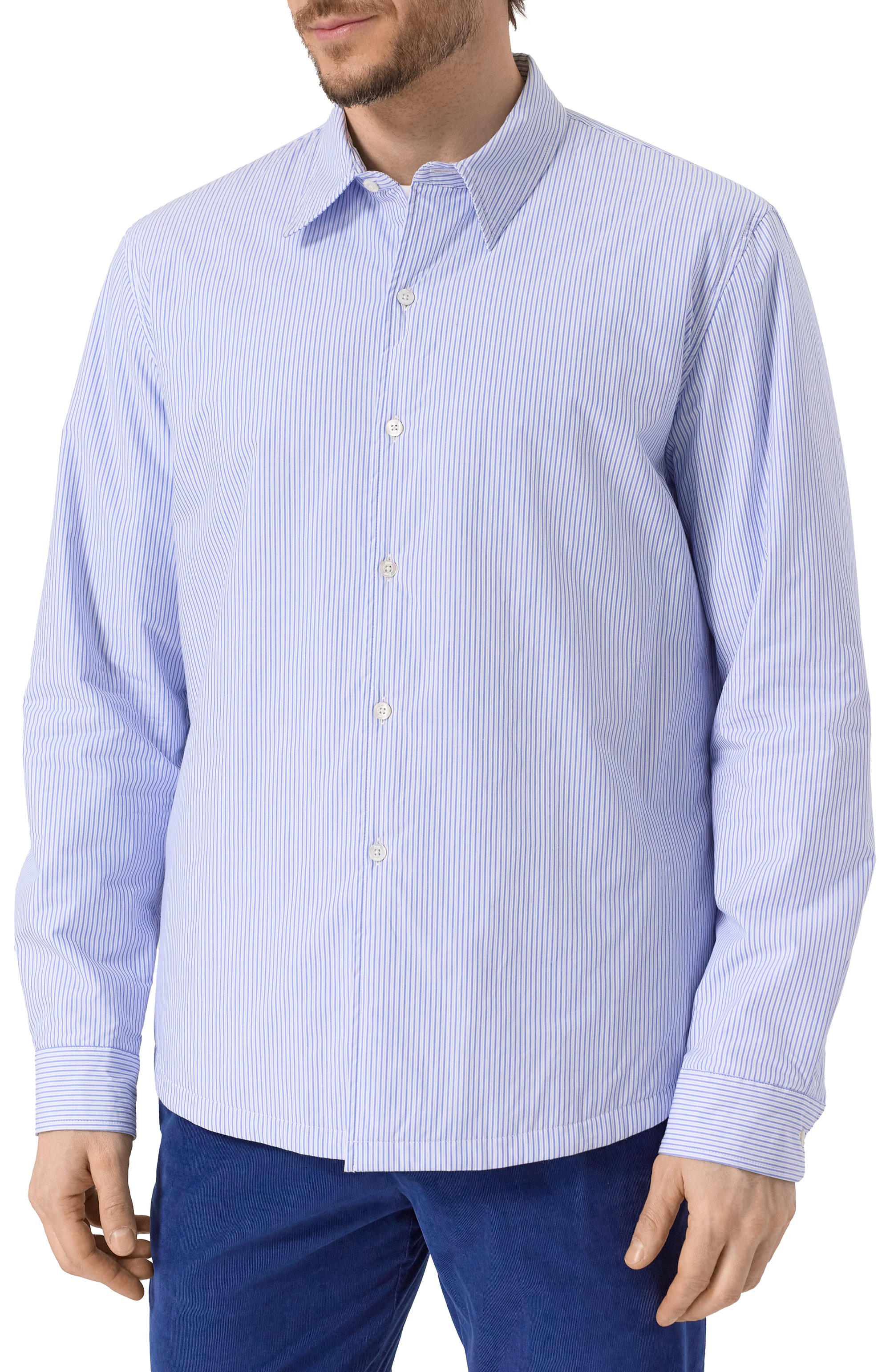 Хлопковая куртка-рубашка HERNO голубого цвета по цене 48800 руб., арт. GI000512U/13255, фото 3 Хлопковая куртка-рубашка HERNO, арт. GI000512U/13255, фото 3