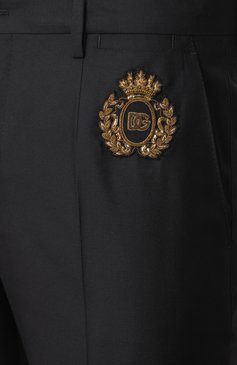 Мужские брюки из шерсти и шелка DOLCE & GABBANA черного цвета, арт. GY5UMZ/FU3H1 | Фото 6 (Длина (брюки, джинсы): Стандартные; Материал внешний: Шерсть; Случай: Формальный; Стили: Гламурный; Автоматизация состава: Проставлено; Автоматизация ТО: Проставлено)
