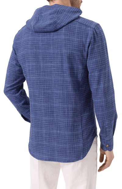 Рубашка из шерсти и шелка KITON синего цвета по цене 149000 руб., арт. UMCMARK0617E14, фото 4 Рубашка из шерсти и шелка KITON, арт. UMCMARK0617E14, фото 4