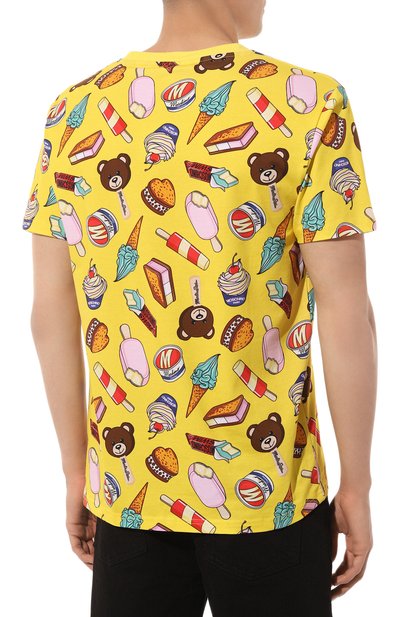 Хлопковая футболка MOSCHINO желтого цвета по цене 11000 руб., арт. A0712/9413, фото 4 Хлопковая футболка MOSCHINO, арт. A0712/9413, фото 4