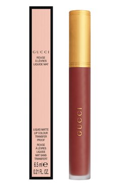 Жидкая губная по�мада rouge à lèvres liquide mat, оттенок 521 nellie cherrie GUCCI  цвета, арт. 3616303311261 | Фото 2 (Финишное покрытие: Матовый)