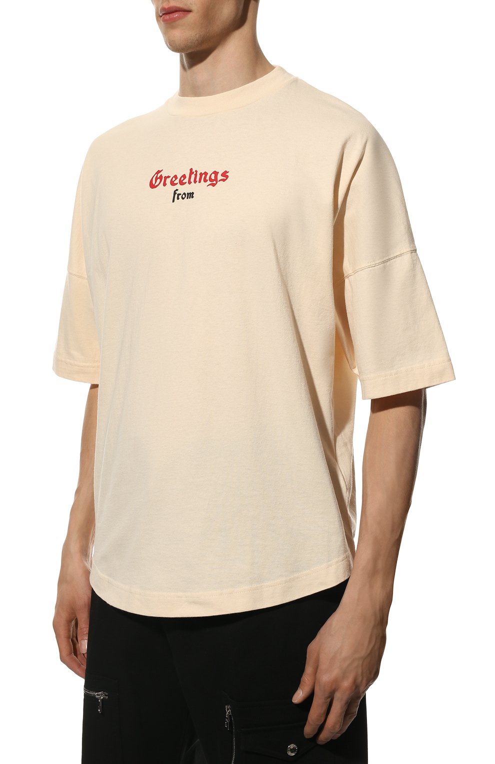 Хлопковая футболка PALM ANGELS, арт. PMAA002S22JER0030325, фото 3