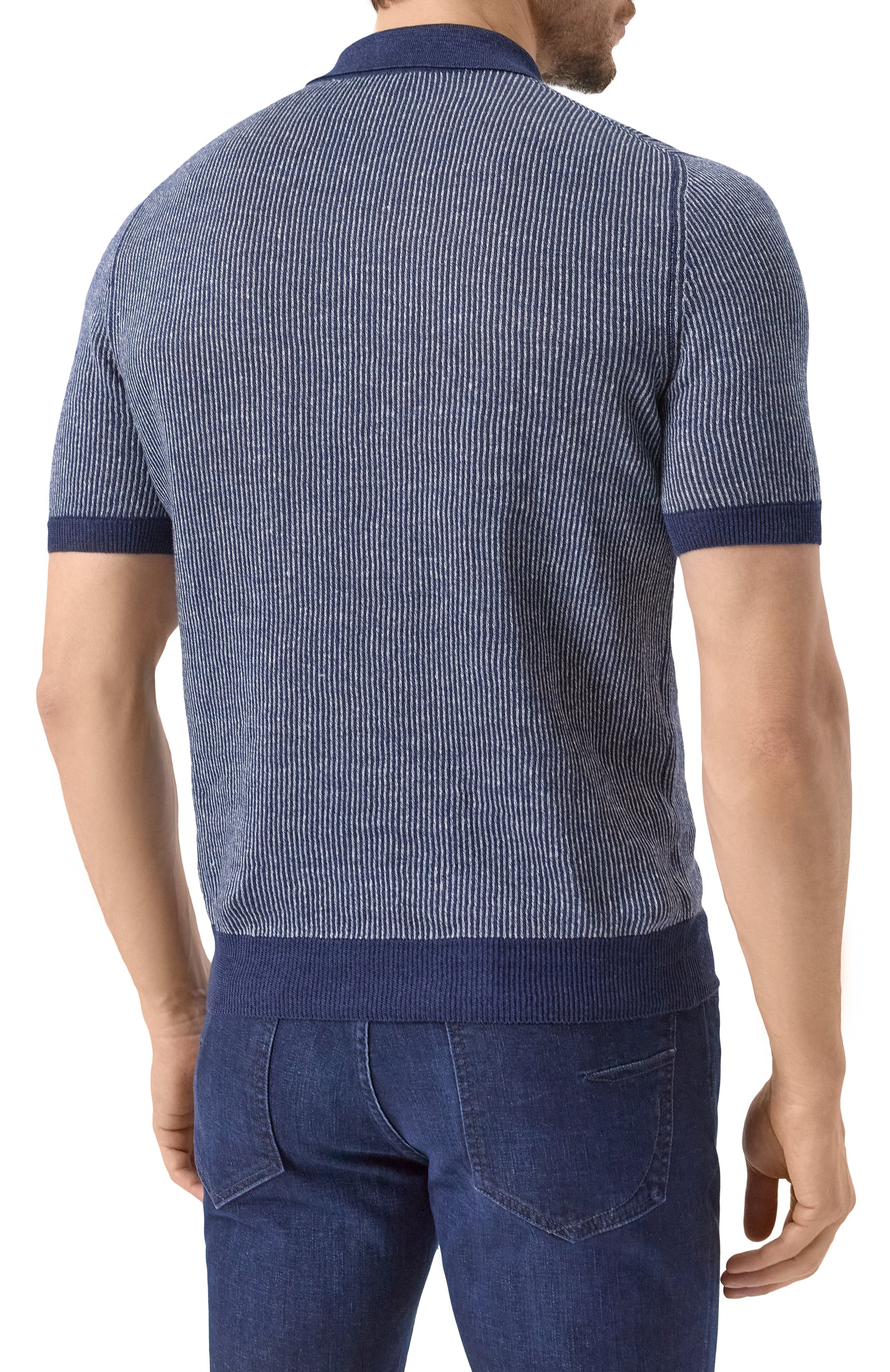 Поло изо льна и хлопка GRAN SASSO, арт. 57172/18647, фото 4